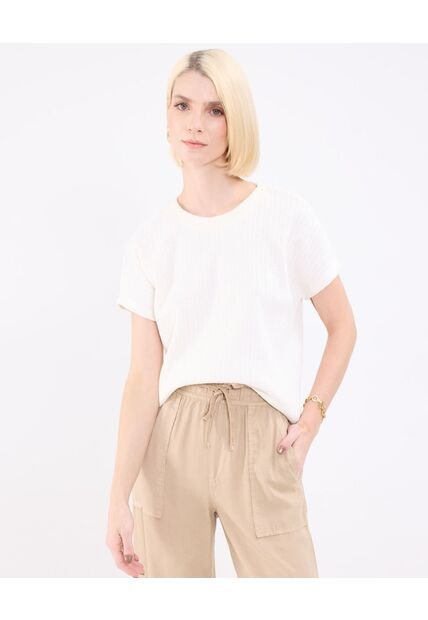 Camiseta Para Mujer Manga Corta Cuello Redondo Color Blanco Marca Patprimo #30093681