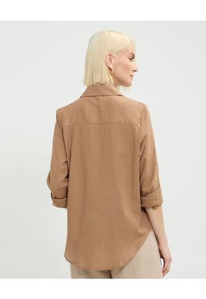 Camisa Para Mujer Manga Larga Color Café Marca Patprimo #30010697