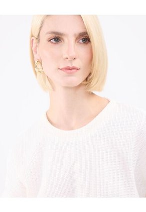 Camiseta Para Mujer Manga Corta Cuello Redondo Color Blanco Marca Patprimo #30093681