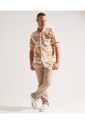 Camisa Para Hombre Manga Corta Sin Bolsillo Color Naranja Marca Patprimo #44012857