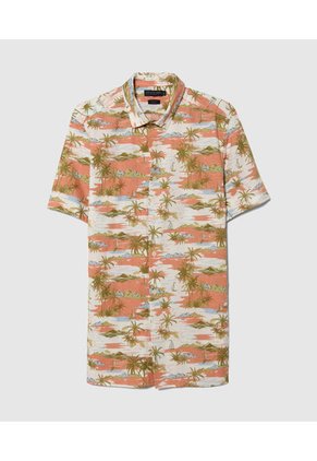 Camisa Para Hombre Manga Corta Sin Bolsillo Color Naranja Marca Patprimo #44012857