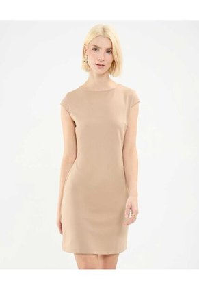 Vestido Para Mujer Manga Corta Color Café Claro Marca Patprimo #30171015