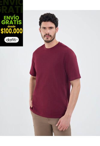 Camiseta Para Hombre Manga Corta Cuello Redondo Color Vino Marca Patprimo #44090938 Patprimo