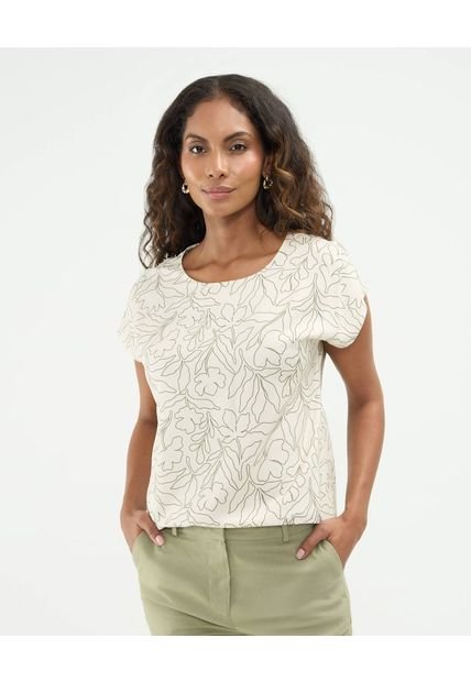 Blusa Para Mujer Manga Corta Color Crema Marca Patprimo #30123538