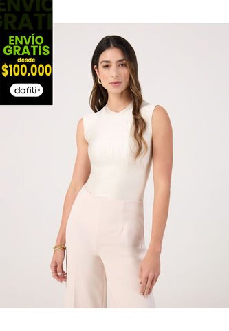 Camiseta Para Mujer Manga Sisa Cuello Redondo Color Crema Marca Patprimo #30093838 Patprimo