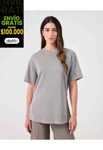 Camiseta Para Mujer Manga Corta Cuello Redondo Color Gris Marca Patprimo #30093825 Patprimo