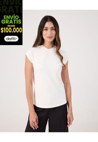 Camiseta Para Mujer Manga Corta Cuello Redondo Color Blanco Marca Patprimo #30093827 Patprimo