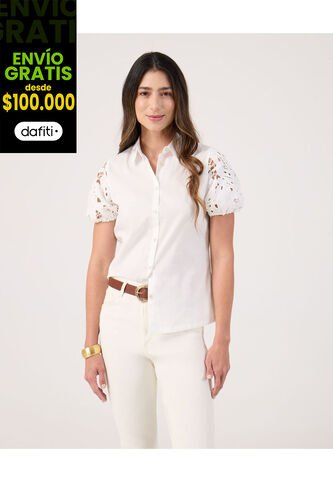 Camisa Para Mujer Manga Corta Color Blanco Marca Patprimo #30010747 Patprimo