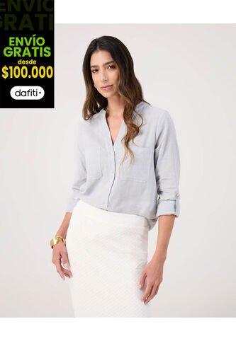 Blusa Para Mujer Manga Larga Color Gris Marca Patprimo #30123576 Patprimo