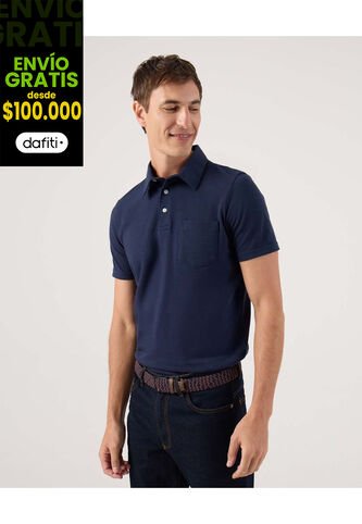 Polo Para Hombre Cuello Maquina Con Bolsillo Color Azul Marca Patprimo #44112761 Patprimo