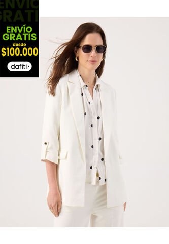 Blazer Para Mujer  Color Blanco Marca Patprimo #30400141 Patprimo