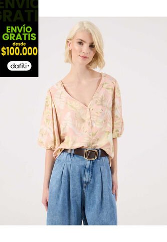 Blusa Para Mujer Manga Corta Color Rosa Marca Patprimo #30123596 Patprimo