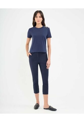 Pantalón Para Mujer Capri Color Azul Oscuro Marca Patprimo #30071925 Patprimo