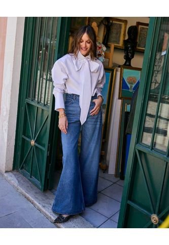 Jean Para Mujer Wide-Leg Color Azul Marca Patprimo #30160476 Patprimo