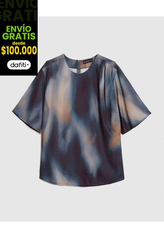 Blusa Para Mujer Manga 3/4 Color Azul Marca Patprimo #14121398 Patprimo