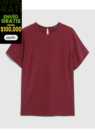 Blusa Para Mujer Manga Corta Color Vino Marca Patprimo #14121397 Patprimo