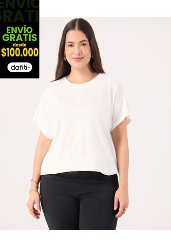 Camiseta Para Mujer Manga Corta Cuello Redondo Color Crema Marca Patprimo #14091444 Patprimo