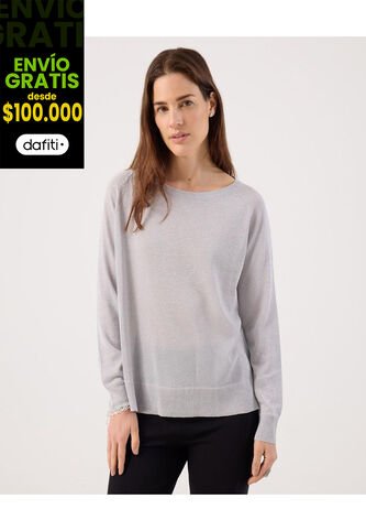 Saco Para Mujer Cuello Redondo Color Gris Marca Patprimo #30330641 Patprimo