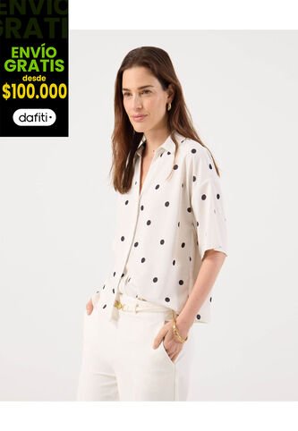 Camisa Para Mujer Manga Corta Color Blanco Marca Patprimo #30010739 Patprimo