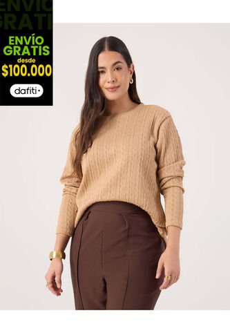 Saco Para Mujer Cuello Redondo Color Café Marca Patprimo #14330231 Patprimo