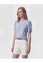 Camiseta Con Mangas Abullonadas   Para Mujer Azul Patprimo de Patprimo