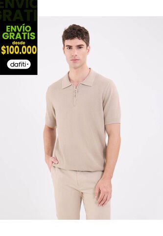 Polo Para Hombre Cuello Tejido Sin Bolsillo Color Café Marca Patprimo #44112724 Patprimo