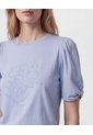 Camiseta Con Mangas Abullonadas   Para Mujer Azul Patprimo de Patprimo