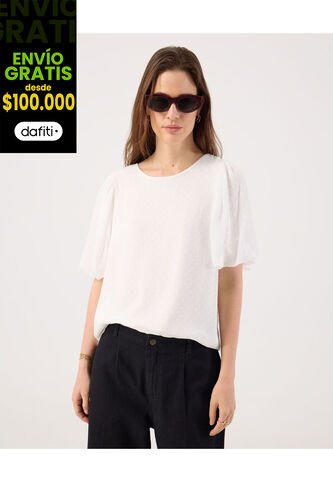 Blusa Para Mujer Manga Corta Color Blanco Marca Patprimo #30123588 Patprimo