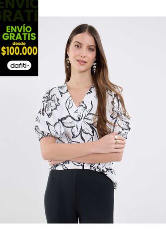 Blusa Para Mujer Manga Corta Color Blanco Marca Patprimo #30123565 Patprimo