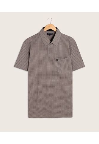 Polo Estampada Cuello Duro, Con Bolsillo  Para Hombre Gris Patprimo Patprimo