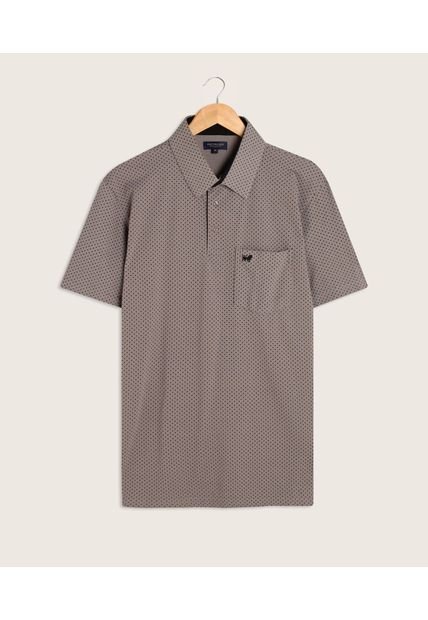 Polo Estampada Cuello Duro, Con Bolsillo  Para Hombre Gris Patprimo