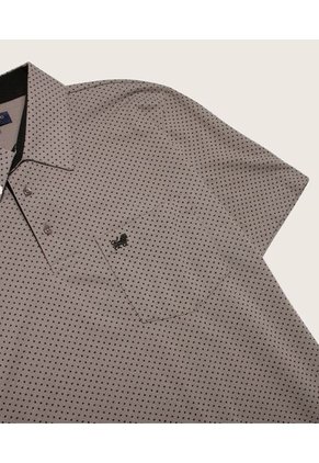 Polo Estampada Cuello Duro, Con Bolsillo  Para Hombre Gris Patprimo