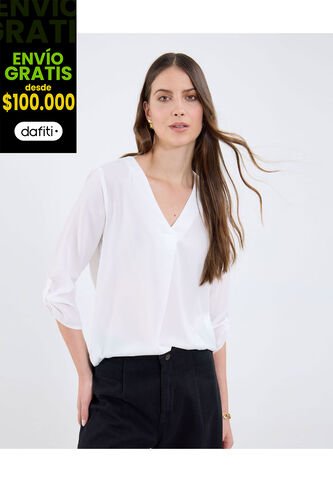 Blusa Para Mujer Manga 3/4 Color Blanco Marca Patprimo #30123571 Patprimo