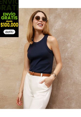 Camiseta Para Mujer Manga Sisa Cuello Redondo Color Azul Marca Patprimo #30093820 Patprimo