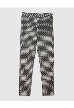 Pantalón Clásico Estampado  Para Mujer Negro Patprimo