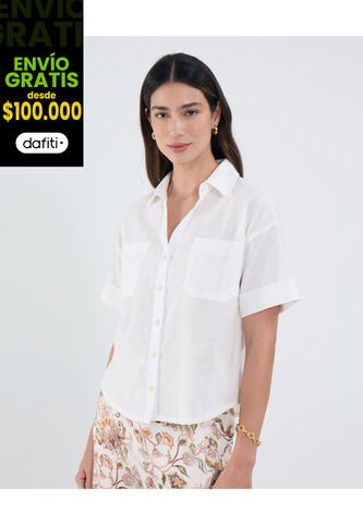 Camisa Para Mujer Manga Corta Color Blanco Marca Patprimo #30010734 Patprimo
