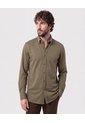 Camisa Unicolor Con Cuello De Botón   Para Hombre Verde Patprimo de Patprimo