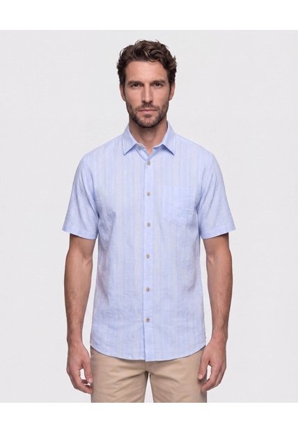 Camisa Manga Corta Texturizada Para Hombre  Para Hombre Negro Patprimo