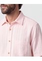 Camisa Manga Corta Texturizada   Para Hombre Rosa Patprimo de Patprimo