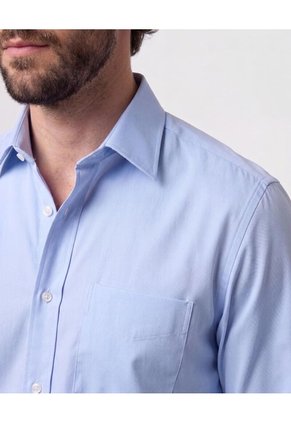 Camisa Manga Larga Con Bolsillo Antiarrugas  Para Hombre Azul Patprimo