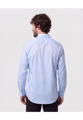 Camisa Manga Larga Con Bolsillo Antiarrugas  Para Hombre Azul Patprimo