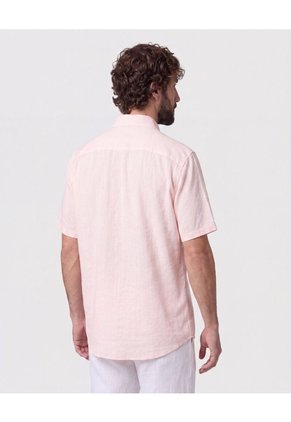 Camisa Manga Corta Texturizada Para Hombre Rosa Patprimo
