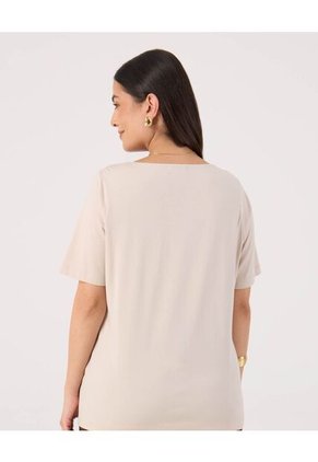 Camiseta Para Mujer Manga Corta Cuello Redondo Color Crema Marca Patprimo #14091426