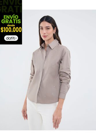 Camisa Para Mujer Manga Larga Color Café Marca Patprimo #30010726 Patprimo