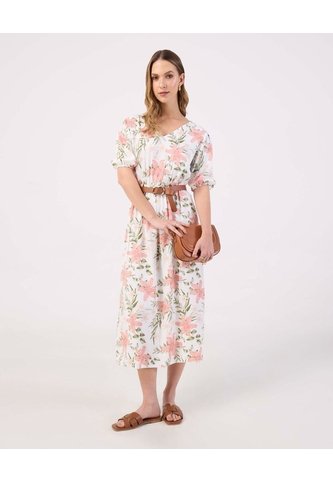 Vestido Midi De Silueta Fluida Y Escote En V  Para Mujer Negro Patprimo Patprimo