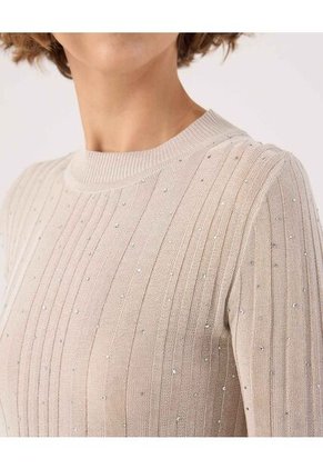 Saco Texturizado Con Detalle   Para Mujer Beige Patprimo