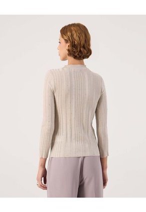 Saco Texturizado Con Detalle   Para Mujer Beige Patprimo