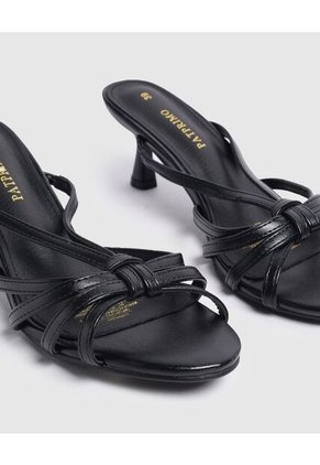 Sandalias De Tacón Con Tiras Cruzadas   Para Mujer Negro Patprimo