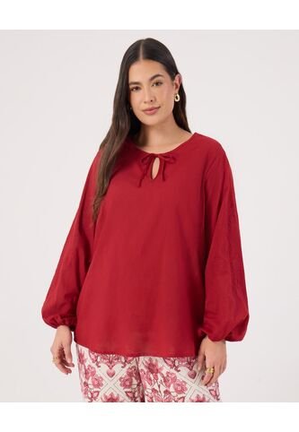 Blusa Para Mujer Manga 3/4 Color Rojo Marca Patprimo #14121391 Patprimo
