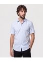 Camisa Manga Corta Con Microtextura   Para Hombre Azul Patprimo de Patprimo